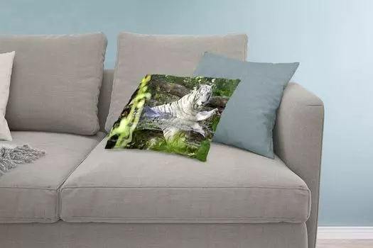 MuchoWow Декоративная подушка Диванная подушка Декоративная подушка для гостиной 60 x 40 см Белый тигр в воде - Чехлы на подушки - Декоративные чехлы на подушки - Декоративные чехлы
