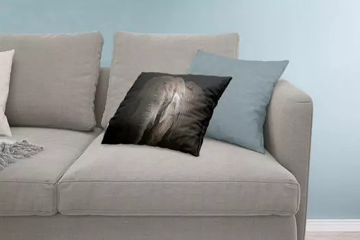 MuchoWow Декоративная подушка Диванная подушка Декоративная подушка для гостиной 60 x 40 см Портрет слона на темном фоне - Чехлы на подушки - Декоративные наволочки - Декоративные наволочки