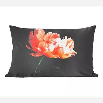 MuchoWow Декоративная подушка Диванная подушка Декоративная подушка для гостиной 50 x 30 см Коралловый пион - Чехлы на диванные подушки - Без наполнителя