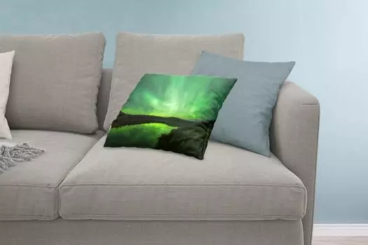MuchoWow Декоративная подушка Диванная подушка Декоративная подушка для гостиной 60 x 40 см Северное сияние - Дерево - Аляска - Чехлы на подушки - Декоративные наволочки - Декоративные наволочки