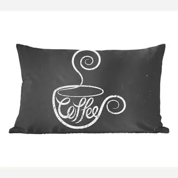 MuchoWow Декоративная подушка Диванная подушка Декоративная подушка для гостиной 50 x 30 см Кофе - Пословицы - Цитаты - Винтаж - Классная доска - Чехлы на диванные подушки - без наполнителя
