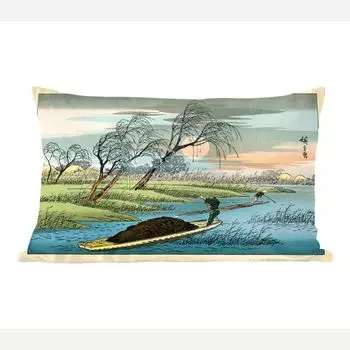 MuchoWow Декоративная подушка Диванная подушка Декоративная подушка для гостиной 60 x 40 см Японская цветная гравюра на дереве - Чехлы для подушек - Декоративные чехлы для подушек - Декоративные чехлы для подушек