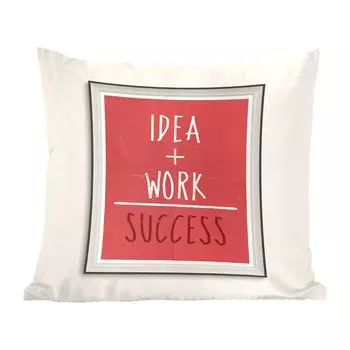 MuchoWow Декоративная подушка Диванная подушка Декоративная подушка для гостиной 45 x 45 см Идея + Работа = Успех - Пословицы - Цитаты - Чехлы для подушек - Декоративные чехлы для подушек - Декоративные чехлы для подушек