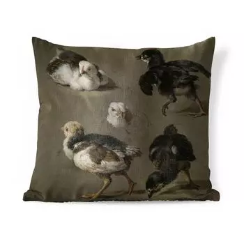 MuchoWow Декоративная подушка Диванная подушка Декоративная подушка для гостиной 50 x 50 см Seven Chicks - Melchior d'Hondecoeter - Чехлы на подушки - Украшение - Спальня