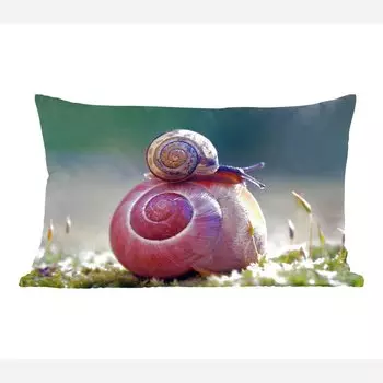 MuchoWow Декоративная подушка Диванная подушка Декоративная подушка для гостиной 50 x 30 см Улитки - Трава - Весна - Чехлы на диванные подушки - без наполнителя