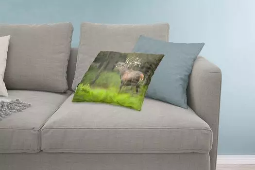 MuchoWow Декоративная подушка Диванная подушка Декоративная подушка для гостиной 60 x 40 см Лось - Лес - Портрет - Чехлы для подушек - Декоративные чехлы для подушек - Декоративные чехлы для подушек