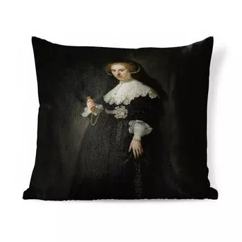 MuchoWow Декоративная подушка Диванная подушка Декоративная подушка для гостиной 45 x 45 см «Брачный портрет» Упьена Коппита - Картина Рембрандта ван Рейна - Чехлы для подушек - Декоративные чехлы для подушек - Декоративные чехлы для подушек