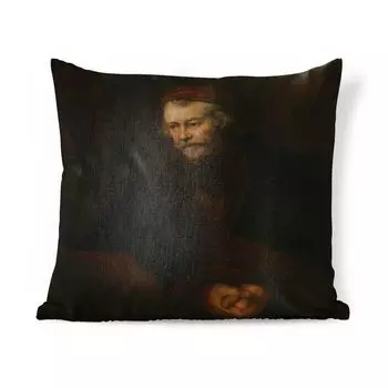 MuchoWow Декоративная подушка Диванная подушка Декоративная подушка для гостиной 60 x 60 см Апостол Павел - Картина Рембрандта ван Рейна - Чехол на подушку - Хлопчатобумажная ткань - Декоративные наволочки