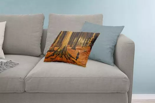 MuchoWow Декоративная подушка Диванная подушка Декоративная подушка для гостиной 60 x 40 см Девушка в лесу - Винсент Ван Гог - Чехлы для подушек - Декоративные чехлы для подушек - Декоративные чехлы для подушек