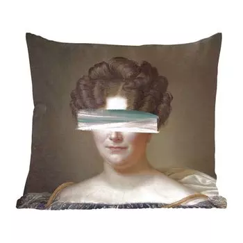 MuchoWow Декоративная подушка Диванная подушка Декоративная подушка для гостиной 50 x 50 см Искусство - Женщина - Цвет - Наволочки - Украшение - Спальня