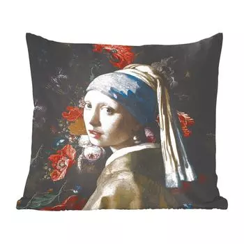 MuchoWow Декоративная подушка Диванная подушка Декоративная подушка для гостиной 50 x 50 см Девушка с жемчужной сережкой - Vermeer - Искусство - Наволочки - Украшение - Спальня