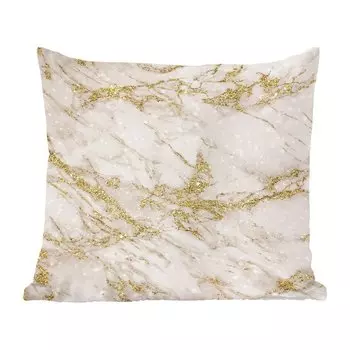 MuchoWow Декоративная подушка Диванная подушка Декоративная подушка для гостиной 45 x 45 см Мраморный узор Чехлы для подушек из белого золота Декоративные чехлы для подушек Декоративные чехлы для подушек
