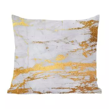 MuchoWow Декоративная подушка Диванная подушка Декоративная подушка для гостиной 50 x 50 см Мрамор - Золото - Серый - Камень - Чехлы на подушки - Украшение - Спальня