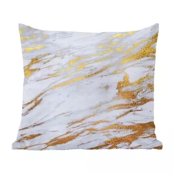 MuchoWow Декоративная подушка Диванная подушка Декоративная подушка для гостиной 45 x 45 см Мрамор - Золото - Белый - Текстура - Чехлы для подушек - Декоративные чехлы для подушек - Декоративные чехлы для подушек