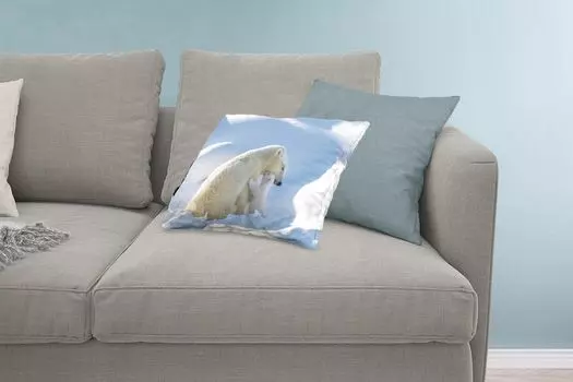 MuchoWow Декоративная подушка Диванная подушка Декоративная подушка для гостиной 60 x 40 см Белый медведь - Животные - Снег - Чехлы на подушки - Декоративные чехлы на подушки - Декоративные наволочки