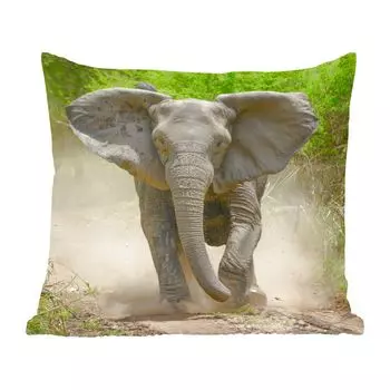 MuchoWow Декоративная подушка Диванная подушка Декоративная подушка для гостиной 45 x 45 см Бегущий слон - Чехлы на подушки - Декоративные чехлы на подушки - Декоративные наволочки