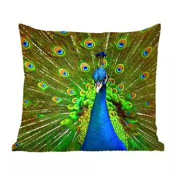 MuchoWow декоративная подушка диванная подушка для гостиной декоративная подушка 40 x 40 см павлин - перья - узор - синий - чехлы на диванные подушки - без наполнителя