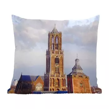 MuchoWow декоративная подушка диванная подушка для гостиной декоративная подушка 45x45 см Cathedral Tower - Нидерланды - Утрехт - чехлы для подушек - декоративные чехлы для подушек - декоративные чехлы для подушек