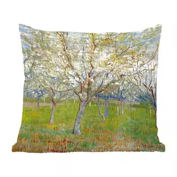 MuchoWow декоративная подушка диванная подушка для гостиной декоративная подушка 60 x 60 см Розовый сад - Винсент Ван Гог - чехол на подушку - хлопчатобумажная ткань - декоративные наволочки