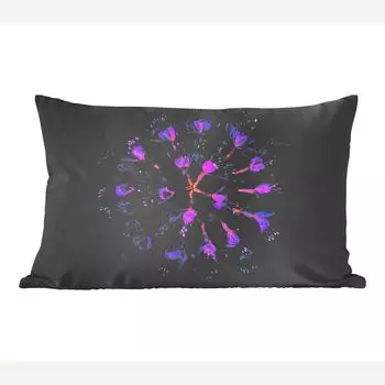 MuchoWow декоративная подушка диванная подушка для гостиной декоративная подушка 50x30 см цветок - фиолетовый - синий - макро - черный - чехлы на диванные подушки - без наполнителя