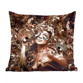 MuchoWow декоративная подушка диванная подушка для гостиной декоративная подушка 40х40 см люкс - женщина - животные - бабочки - птицы - чехлы на диванные подушки - без наполнителя