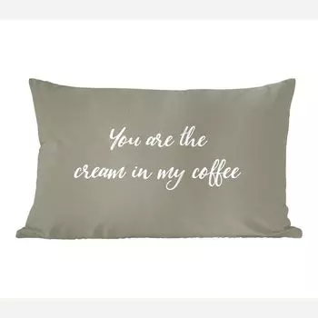 MuchoWow Декоративная подушка Диванная подушка для гостиной Декоративная подушка 50 x 30 см Пословицы - Ты сливки в моем кофе - Партнер - Цитаты - Чехлы на диванные подушки - без наполнителя