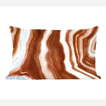 MuchoWow декоративная подушка диванная подушка для гостиной декоративная подушка 50 x 30 см агат - коричневый - золото - геодезический камень - чехлы на диванные подушки - без наполнителя