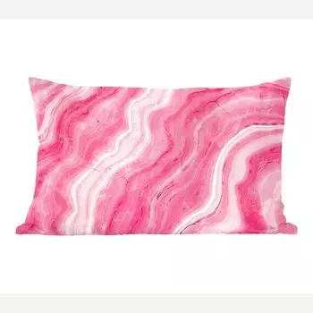 MuchoWow декоративная подушка диванная подушка для гостиной декоративная подушка 50 x 30 см агатовый геод - розовый - кристалл - жеод - чехлы на диванные подушки - без наполнителя