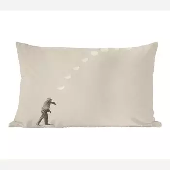 MuchoWow декоративная подушка диванная подушка для гостиной декоративная подушка 50 x 30 см винтаж - луна - мужчина - чехлы на диванные подушки - без наполнителя