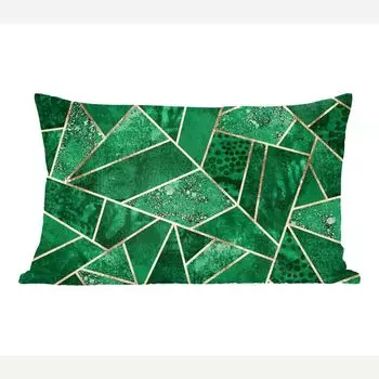 MuchoWow декоративная подушка диванная подушка для гостиной декоративная подушка 50 x 30 см изумруд - золото - абстракция - узор - чехлы на диванные подушки - без наполнителя, мультиколор