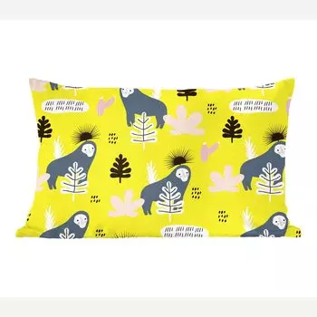 MuchoWow декоративная подушка диванная подушка для гостиной декоративная подушка 50x30 см обезьяна - лист - желтый - чехлы на диванные подушки - без наполнителя