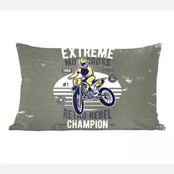 MuchoWow декоративная подушка диванная подушка для гостиной декоративная подушка 50x30 см мотоцикл - желтый - ретро - чехлы на диванные подушки - без наполнителя