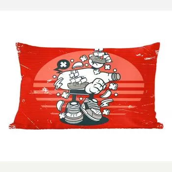 MuchoWow декоративная подушка диванная подушка для гостиной декоративная подушка 50x30 см винтаж - лодка - бутылка - чехлы на диванные подушки - без наполнителя