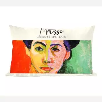MuchoWow декоративная подушка диванная подушка для гостиной декоративная подушка 50х30 см арт - Матисс - Зеленая полоса (1905) - роспись - чехлы на диванные подушки - без наполнителя