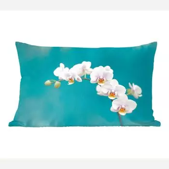 MuchoWow декоративная подушка диванная подушка для гостиной декоративная подушка 50х30 см орхидея - цветы - растения - белый - фиолетовый - чехлы на диванные подушки - без наполнителя