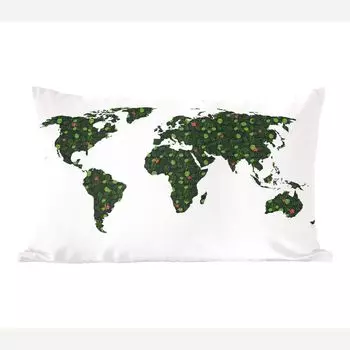 MuchoWow декоративная подушка диванная подушка для гостиной декоративная подушка 50 x 30 см карта мира - тропические растения - белый - чехлы на диванные подушки - без наполнителя