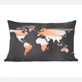 MuchoWow декоративная подушка диванная подушка для гостиной декоративная подушка 50х30 см карта мира - цвет - медь - чехлы на диванные подушки - без наполнителя