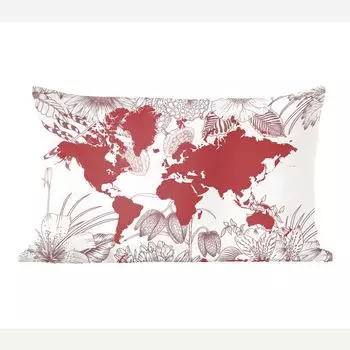 MuchoWow декоративная подушка диванная подушка для гостиной декоративная подушка 50х30 см карта мира - розовый - белый - чехлы на диванные подушки - без наполнителя