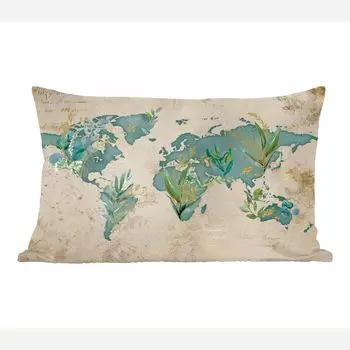 MuchoWow декоративная подушка диванная подушка для гостиной декоративная подушка 50х30 см карта мира - папирус - винтаж - чехлы на диванные подушки - без наполнителя