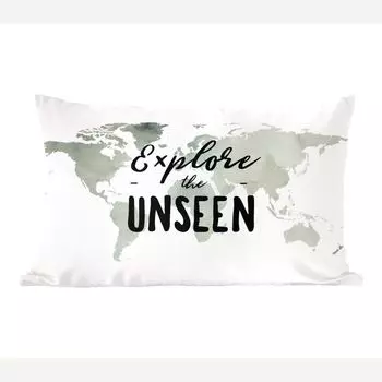 MuchoWow декоративная подушка диванная подушка для гостиной декоративная подушка 50x30 см карта мира - белый - цитата - чехлы на диванные подушки - без наполнителя