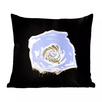 MuchoWow декоративная подушка диванная подушка для гостиной декоративная подушка 40х40 см роза - цветы - белый - черный - чехлы на диванные подушки - без наполнителя