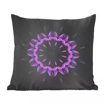 MuchoWow декоративная подушка диванная подушка для гостиной декоративная подушка 60 x 60 см мандала фиолетовый георгин - чехол на подушку - хлопчатобумажная ткань - декоративные наволочки
