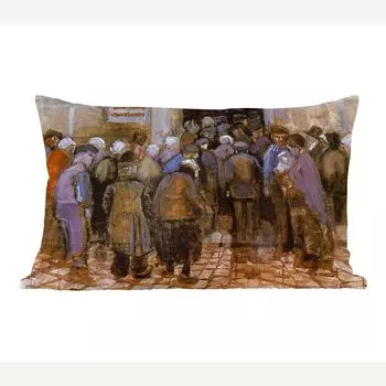 MuchoWow декоративная подушка диванная подушка для гостиной декоративная подушка 50 x 30 см Бедные и деньги - Винсент Ван Гог - чехлы на диванные подушки - без наполнителя