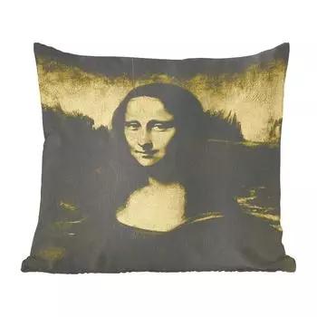MuchoWow декоративная подушка диванная подушка для гостиной декоративная подушка 40 x 40 см Мона Лиза - Леонардо да Винчи - искусство - чехлы на диванные подушки - без наполнителя