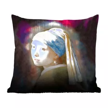 MuchoWow декоративная подушка диванная подушка для гостиной декоративная подушка 40x40 см Девушка с жемчужной сережкой - Vermeer - Art - Чехлы на диванные подушки - без наполнителя