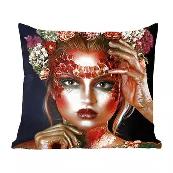 MuchoWow декоративная подушка диванная подушка для гостиной декоративная подушка 40х40 см женщина - цветы - тени для век - чехлы на диванные подушки - без наполнителя