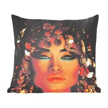 MuchoWow декоративная подушка диванная подушка для гостиной декоративная подушка 40х40 см женщина - золотой - черный - чехлы на диванные подушки - без наполнителя