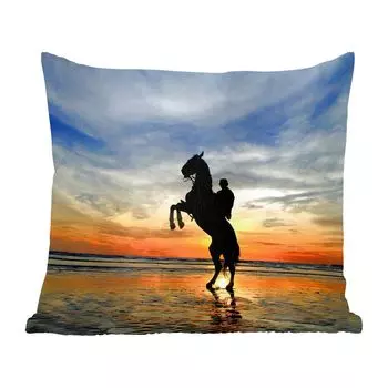 MuchoWow декоративная подушка диванная подушка гостиная декоративная подушка 40x40 см лошадь - небо - тень - чехлы на диванные подушки - без наполнителя