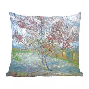 MuchoWow декоративная подушка диванная подушка гостиная декоративная подушка 40x40 см Розовое персиковое дерево - Винсент Ван Гог - чехлы на диванные подушки - без наполнителя