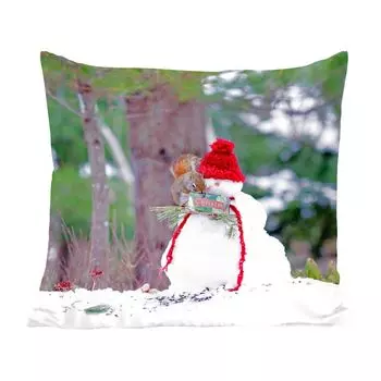 MuchoWow декоративная подушка диванная подушка гостиная декоративная подушка 40х40 см белка - снеговик - зима - чехлы на диванные подушки - без наполнителя
